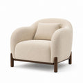 Poltrona da soggiorno beige in poliestere bouclé con struttura in legno massello 82 x 78 x 84 cm