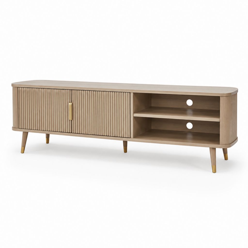 Mobile TV rettangolare rovere chiaro in MDF 180 x 40 x 55 cm