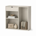 Mobile contenitore da camera beige in pannello truciolare 80 x 40 x 100 cm con cassetto e ripiani