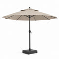 Ombrellone da giardino ottagonale beige in poliestere e acciaio 300 x 250 cm