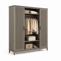 Armadio guardaroba 2 ante scorrevoli grigio rovere in pannello di particelle 160 x 60 x 200 cm