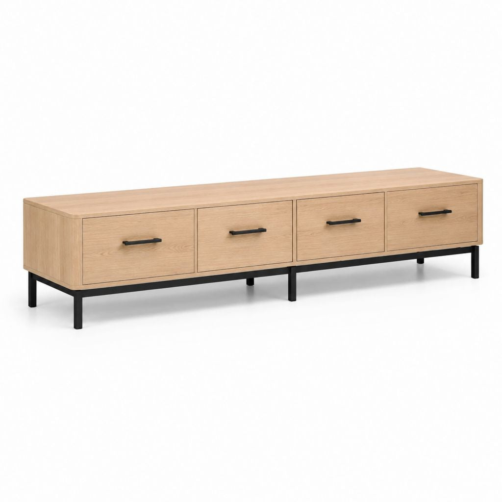 Mobile TV 4 cassetti rovere chiaro MDF rettangolare 180 x 40 x 50 cm