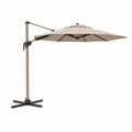 Ombrellone da giardino a braccio laterale beige in poliestere quadrato 300 x 300 x 250 cm
