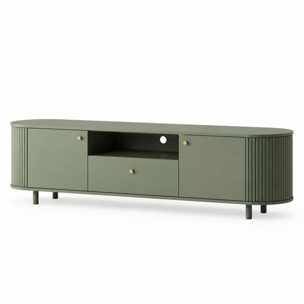 Mobile TV verde salvia in MDF rettangolare 180 x 40 x 55 cm