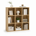Libreria a 9 vani color rovere in pannello di truciolare melaminico 90 x 30 x 100 cm