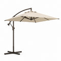 Ombrellone da giardino a braccio laterale beige in poliestere con struttura in acciaio 300 x 300 cm