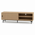 Mobile TV con anta scorrevole rovere chiaro in pannello MDF 160 x 40 x 55 cm