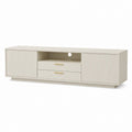 Mobile TV basso bianco in MDF rettangolare con 2 ante 2 cassetti e vano passacavi 180 x 40 x 55 cm