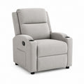 Poltrona reclinabile manuale grigio chiaro in poliestere con portabicchieri 90 x 95 x 103 cm